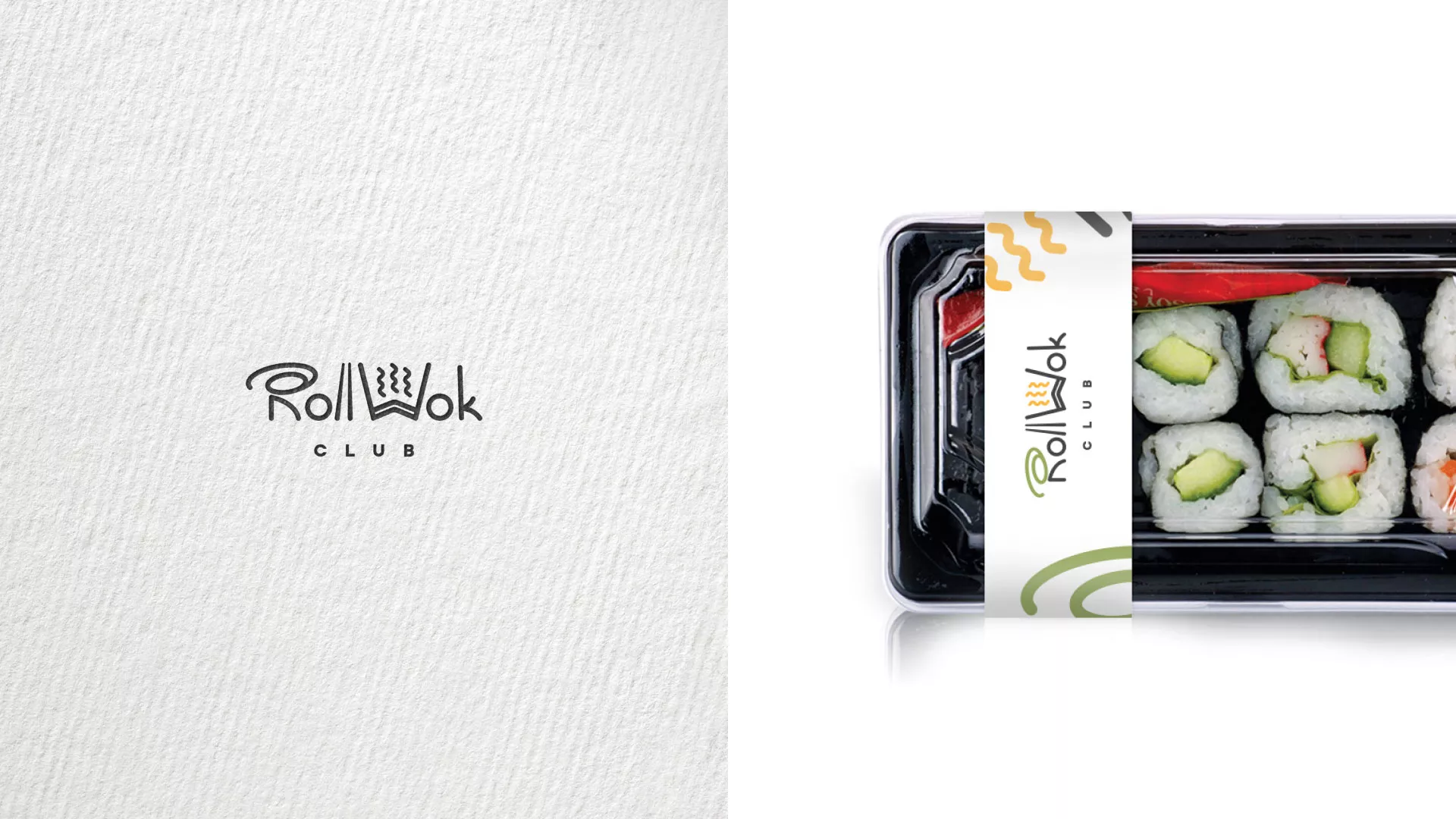 Разработка логотипа и фирменного стиля суши-бара «Roll Wok Club» в Невьянске