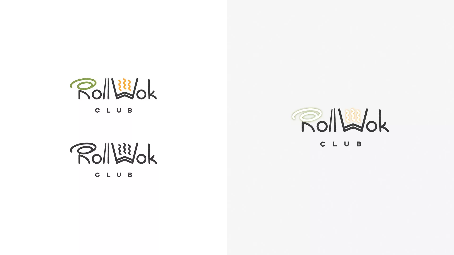 Разработка логотипа и фирменного стиля суши-бара «Roll Wok Club» в Невьянске